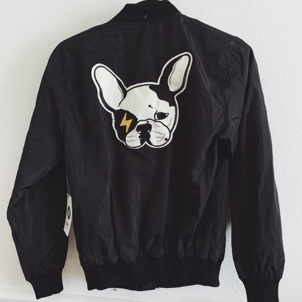 Silk Jacket with Frenchie Patch